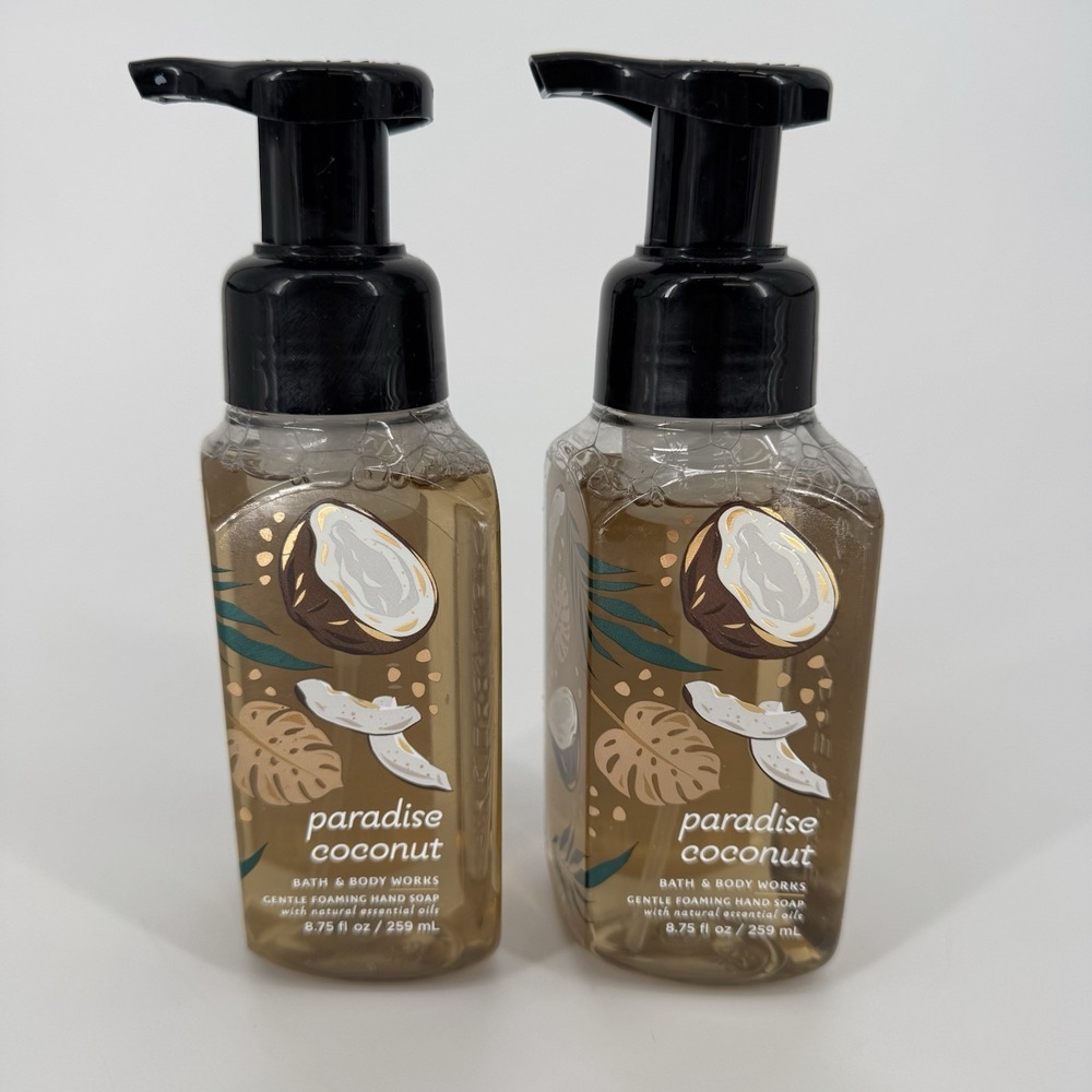 BATH BODY WORKS PARADISE COCONUT 8.75 OZ GENTLE‎ FOAMING HAND SOAP X 2 New